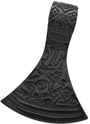 Pendant Axe Hatchet Black Viking Tribal Celtic Stainless Steel Necklace Necklace Leather Chain Gothic Ball Chain for Men and Women schwarz-nur-anhänger