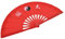Éventail Tai Chi (Tai Ji Shan) Bambou - Droitier, Rouge imprimé