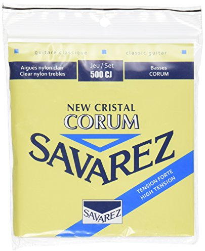 Savarez Cuerdas para Guitarra Clásica New Cristal Corum Juego 500CJ Tensión Alta, Azul