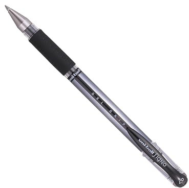 Uni-ball 751081000 UM151S SigNo Gel Rollerball Comfort Grip 0.7mm Tip 0.5mm Line Black (Pack of 12)