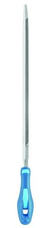 PFERD Dreikant-Sägefeile extra schmal, 150mm, dreieckige, spitz zulaufende Feile, Einhieb 2 auf drei Seiten und drei Kanten, inkl. Ergonomie-Feilenheft, 11277157 – universell zum Schärfen geeignet