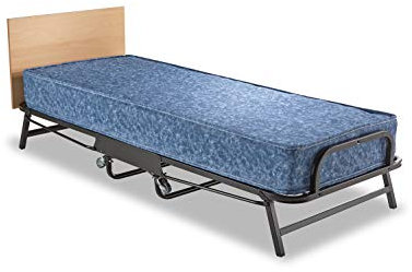 JAY-BE Crown Windermere Folding Bed with Waterproof Deep Sprung Mattress, Steel, Black, Anti-Microbial, Single size