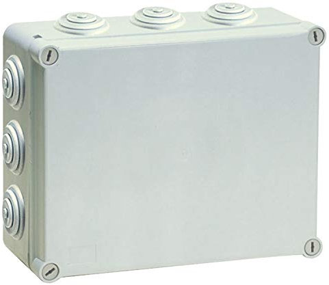 Aufputz Kunststoffgehäuse Installationsgehäuse Leergehäuse Industriegehäuse | 12 Stufennippel als Kabeleinführung | 300x220x120mm | IP55 | Aussen Abzweigkasten, Verteilerkasten, Abzweigdosen
