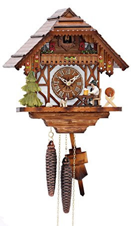Kammerer Uhren Hekas Kuckucksuhr Haus des Schwarzwaldes mit Biertrinker Mobile KA 1678