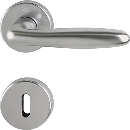 HOPPE 2950886 Maniglia Verona con Rosette BB (Buntbart), Inox, Effetto Acciaio Inossidabile