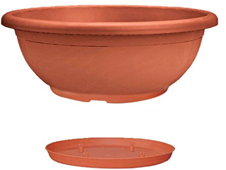 Veca Naxos Pot avec Soucoupe Terre Cuite 30 x 11 cm