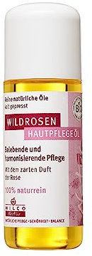 Wilco Wildrosenöl BIO - 15 ml to go-Flasche - 100% pur & naturrein - für Körper & Gesicht zur natürlichen Hautpflege. Mit mildem Mandel Öl und wertvollem Jojoba Öl.