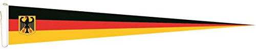 U24 Langwimpel Deutschland mit Adler Fahne Flagge Wimpel 200 x 40 cm Premiumqualität
