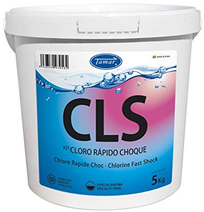 Tamar Cloro Choque Accion Rapida, recuperador Agua Piscina deteriorada, Alta solubilidad, granulado 5 kg