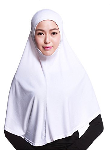 GladThink Frauen-moslemisches Hijab-Schal mit mehr Farben Weiß