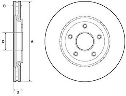 DELPHI 2x Bremsscheibe Vorne Ø330mm Höhe: 38,1mm Dicke: 28mm Belüftet BG4759C