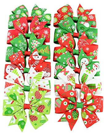 Frcolor 12 Stücke Weihnachten Haarspange Haarschleife Haarschmuck für Kinder Mädchen