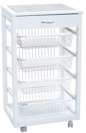 LIBEROSHOPPING.eu - LA TUA CASA IN UN CLICK Carrello Cucina Portafrutta con Cassetto Portaoggetti (Bianco)