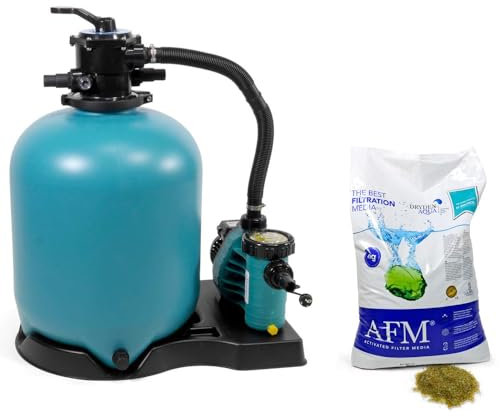 POOL Total Sandfilteranlage Brillant für Pools und Schwimmbecken bis 45 m³ | AquaPlus 11 Poolpumpe + Ø 500 mm Filterkessel + Rückspülventil + AFM Filterglas | Komplett-Set Bundle Made in Germany