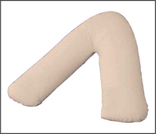 Cotton Connection V SHAPED PILLOW CASE COVER PREGNANCY MATERNITY ORTHOPAEDIC SUPPORT NURSING (LATTE)