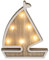 Out of the blue Deko Holz Segelschiff mit LED Beleuchtung, Maritime Wohndeko, Material: Holz und Kunststoff, Maße: 16 x 13,5 x 2,5 cm, 6 warmweiße LED, Erinnerung an Urlaub, Strand und Fischerboote