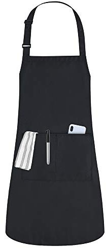 Küchenschürze Erwachsene Verstellbare Kochschürze mit 2 Taschen Wassertropfen Resistent Backen Garten Restaurant BBQ Grill Chef Schürze für Frauen Männer