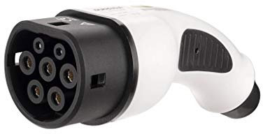 EV + Ersatzstecker für Elektrofahrzeugladekabel – Typ 2 IEC 62196 – PHEV und EV-Ladestecker – 3-Phase 32A (22 kW) Schwarz/Weiß