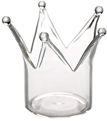 STOBOK Krone Kerzenhalter Gläser Teelichthalter Glas Krone Kaiserkrone Party Festival Bankett Tischdeko Schmuck Armkette Ohrringe Perlen Aufbewahrung Make Up Schwammhalter