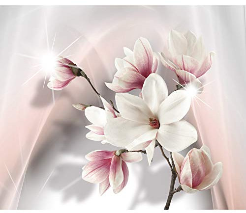 decomonkey - Papier Peint Panoramique Fleurs Magnolia 350x256 cm - Décoration murale moderne – Tapisserie décorative pour chambre salon - Fleurs magnolias nature plantes