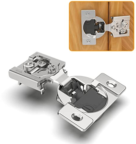 Chibery 10 Pack 1/2 Overlay 4D Soft Close Concealed Hinges for Face Frame Door, Adjustable Closing Speed, Smooth Slow Self Close Hinges, Satin Nickel, 105° Open Angle Stainless Steel Cabinet Hinges