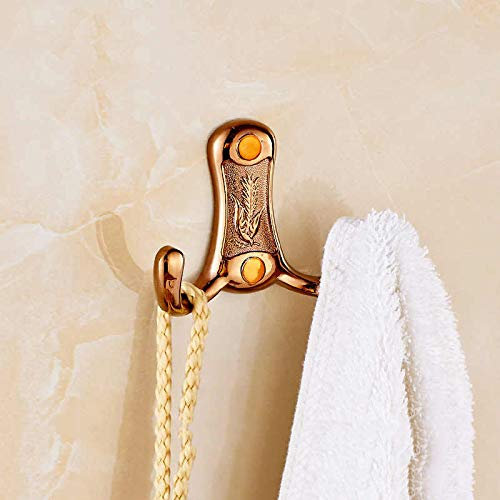 Doppelhaken Metall Gold Kleiderhaken Handtuchhalter Türhaken Wandmontage Badezimmer Zubehör Roségold