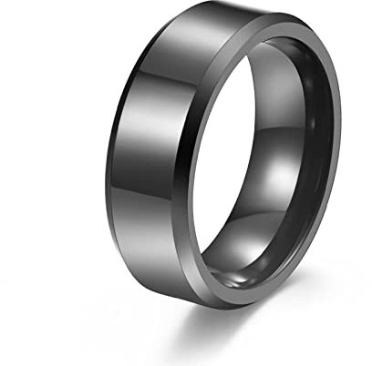 Stfery Engagement Ring, Tungsten Carbide Ring Wolframcarbid 65 Schwarz 8Mm 8Mm Ringe Zubehör für Frauen Männer Paare