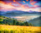 adrium Acryl-Bild 50 x 40 cm: Digitale Kunstwerke im Aquarell-Malstil. Farbenfroher Sommersonnenaufgang in den Bergen(41685840)