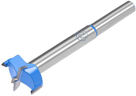 QUARKZMAN 22mm Forstner Perceuse Mèches x 1 Pièce Tungstène Carbure Bois Trou Scie Tarière Ouvre-porte pour Meubles Plastique Porte Charnière, [Bleu, Gris]