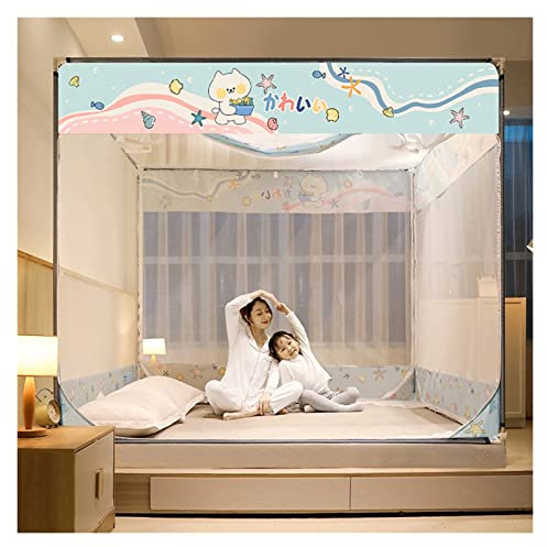 BUJOG Moskitonetz, Betthimmel, Zelt, atmungsaktiv, Insektenschutz, Mückenschutz, Netz, Himmelbett, einfache Installation, Verschluss, Kinder-Baby-Anti-Fall-Moskitonetz für Zuhause (Farbe: D, Größe