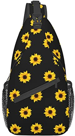 Sonnenblumen-Sling-Rucksack, Mehrzweck-Brusttasche, Wandern, Reisen, Tagesrucksack, Umhängetasche, Outdoor, Unisex
