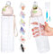 QCQHDU 1L Sports Water Bottle with Straw & Time Maker, Leak-proof, BPA-free Plastic Drink Bottle for Running Gym Cycling Office and School (White)