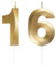 Geburtstagskerzen Zahlen 16/61, Gold Geburtstag Kerzen, Zahlenförmige Kerze, 3D Tortendeko, kuchen Dekoration für Geburtstag Party, Hochzeiten, Firmenfeiern, Jubiläen, Birthday Candle Nummer 16/61