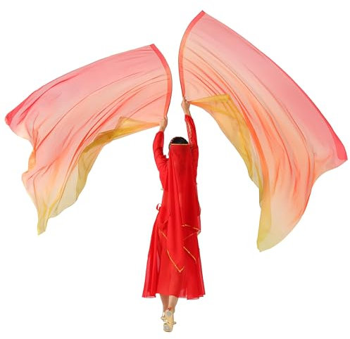 Baisdan Rechteckige Anbetungsflagge, 139,7 x 198,1 cm, Lob Tanzflagge mit skalierbarem Stab für Tanzkirche, Banner (2 # Gelb-Orange, Rot)