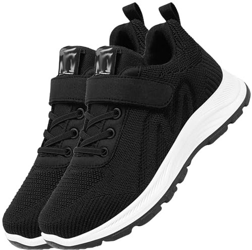 AZMAHT Scarpe Donna Strappo Scarpe per Anziani Donna Scarpe Piedi Gonfi Donna Scarpe Estive Anziani Scarpe Pianta Larga,Nero,41/255mm