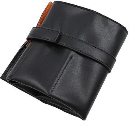 Oshhni Uhrenrolle aus PU-, aufrollbares Gehäuse, für 6 Armbanduhren, Uhrenaufbewahrungsrolle, Uhren-Organizer, Schwarz