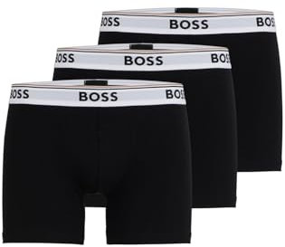 BOSS 3er Pack Herren Power Long Boxer Boxershorts Unterhosen Cotton Stretch, Farbe:Schwarz, Wäschegröße:XL, Artikel:-994 Open Black