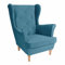 SEELLOO Sessel Bequemer Polstersessel Armlehnstuhl Kuschelsessel Sitzer Relaxstuhl Wohnzimmer Ohrensessel Modern Schlafzimmer, Hellblau, 95 x 81 x 102 cm
