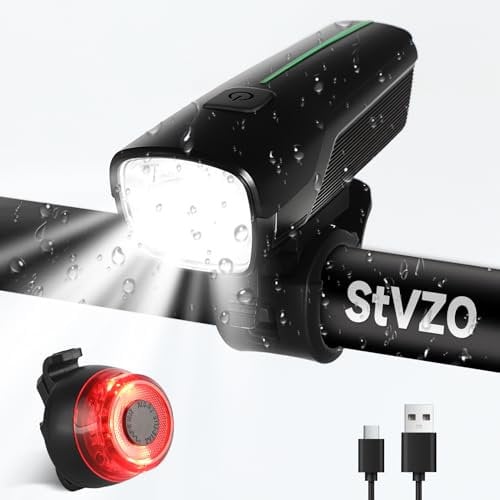 BOFFOX Luces Bicicleta Delantera y Trasera Recargable USB Luz Bicicleta LED Impermeable IPX5 Linterna Bicicleta 2 Brillo Modos para Ciclismo de Carretera y Montaña