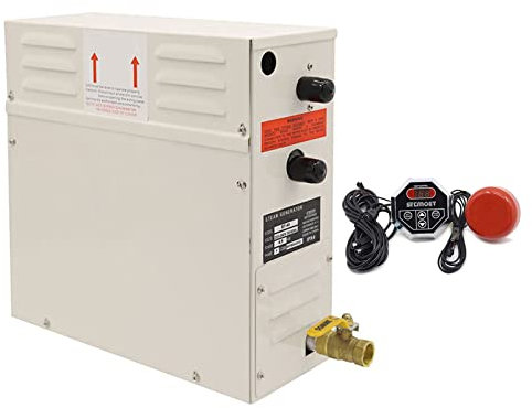YHUEGH 3 kW Duschdampfgenerator für 5 m³ Raum, automatischer Thermostat 35–55 ℃, Heimdampfmaschine, Sauna, Bad, SPA, Dampfdusche mit digitaler Steuerung ST-30