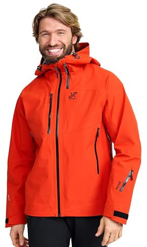 RevolutionRace Cyclone 3L Shell Jacket für Herren, Wasserdichte Jacke mit Recco-Reflektoren zum Wandern, Pureed Pumpkin, M