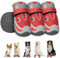 Eyein 4 Stück Hundeschuhe, Masche Atmungsaktiv Hundeschuhe Pfotenschutz mit Rutschfester Sohle für heiße Sommerböden, Reflektierende Hundeschuhe für nächtliche Spaziergänge im Freien, Rot, Größe 8