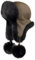 Futrzane Fliegermütze - Schapka Uschanka Damen - Fell Trapper Mütze aus Leder (L, Olive - Schwarz Siberian)