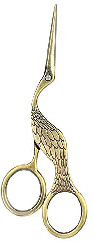 ANKROYU Vintage-Bastelschere, Stickscheren-Set, Vogelform, Edelstahl-Nähschere, kleine Storchschere, Schere für Bastelarbeiten, Nähen (Bronze)