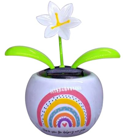 Solarbetriebene tanzende Blumen, tanzende Sonnenblumen-Auto-Ornament in bunten Töpfen, Auto-Dekoration, solarbetriebene tanzende Figuren für Büro, Schreibtisch, Auto, Armaturenbrett