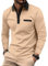 Halfword Mens Polo Shirts Long Sleeve Casual Golf T Shirt Turn Down Collar Shirts Khaki