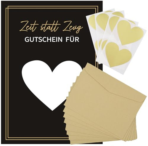 8 Set Gutscheine Zum Selber Ausfüllen mit Rubbelaufklebern und Umschlägen,Rubbellose Selber Machen,Zeit Schenken,Gutschein Selber Ausfüllen,Gutschein zum Freirubbeln,Gutschein Karte Zeit Schenken