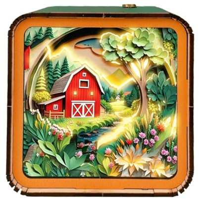 Luce notturna puzzle in legno – Kit lampada a LED, artigianato fatto a mano per adulti | Set di costruzione creativo in legno, lampada da scrivania decorativa, regali perfetti per gli amanti del