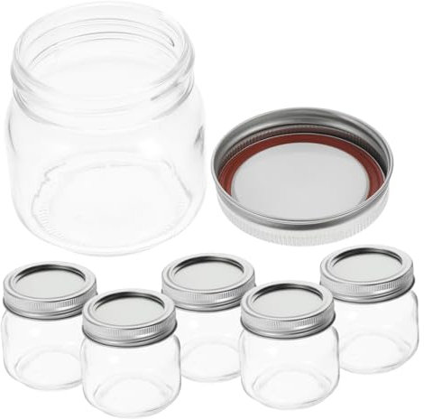 Hoement 6stücke Runde Einmachgläser Mit Luftdichten Deckeln Glasbehälter Für Salat Marmelade Honig Und Frische Lebensmittel Für Vorratshaltung Und Meal Prep