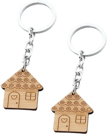 Holibanna 2stücke Holzhaus Schlüsselanhänger Für Autoschlüsselringe Taschenanhänger Schlüsselanhänger in Hausform Hängende
